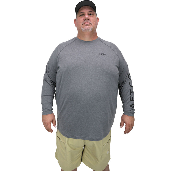 AFTCO, AFTCO Big Guy Samurai Heathered Long Sleeve Shirt