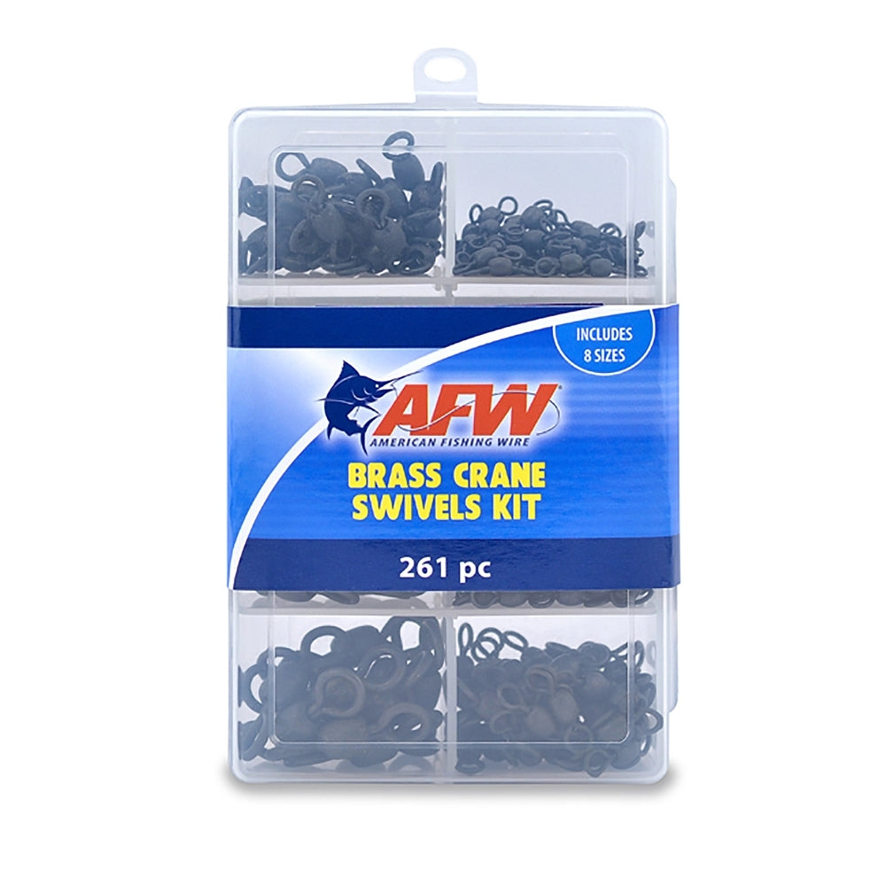 AMERICAN FISHING WIRE, AFW Brass Crane Swivel Kit, Black TKB00004