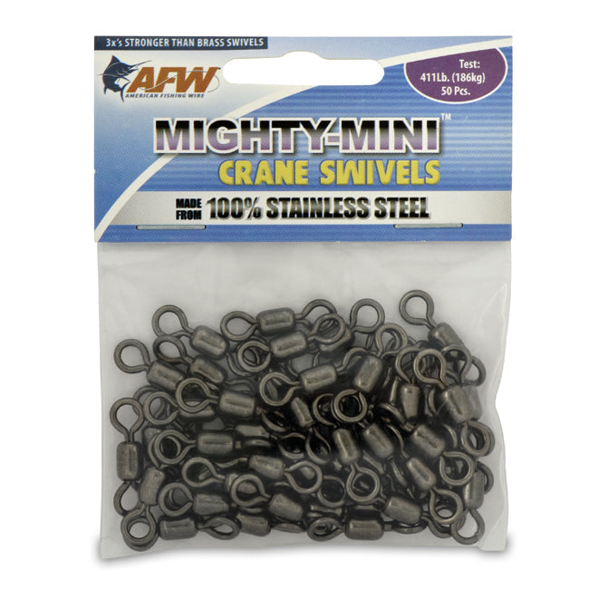 AMERICAN FISHING WIRE, AFW Mighty Mini Stainless Steel Crane Swivels - Gunmetal Black