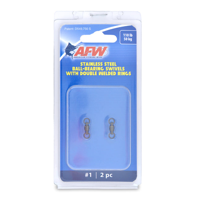 AMERICAN FISHING WIRE, AFW Stainless Steel Ball Bearing Swivels With Double Welded