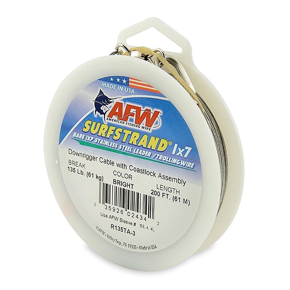 AMERICAN FISHING WIRE, American Fishing Wire Downrigger Cable Bright 200FT :135#