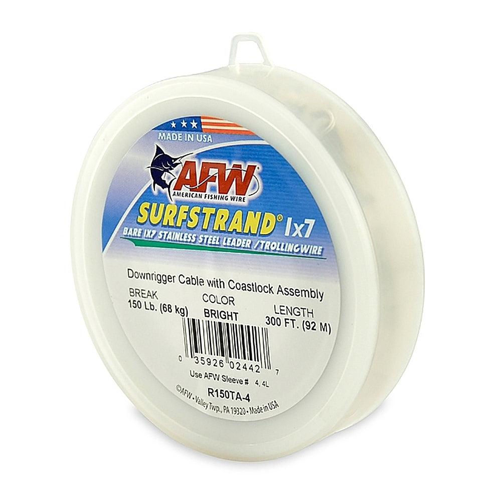 AMERICAN FISHING WIRE, American Fishing Wire Downrigger Cable Bright 300FT :150#