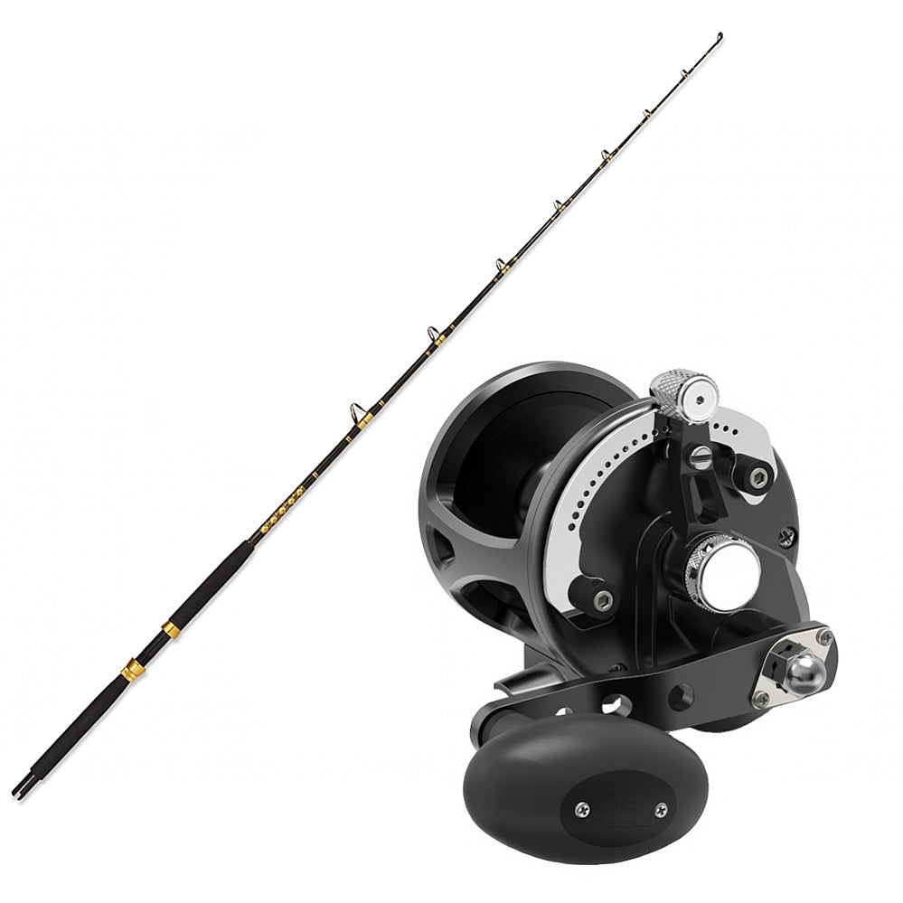 AVET/CHAOS, Avet LX G2 6.0 Black Right Hand with CHAOS KC 20-40 7'0" Composite Gold Trolling-Conventional Combo