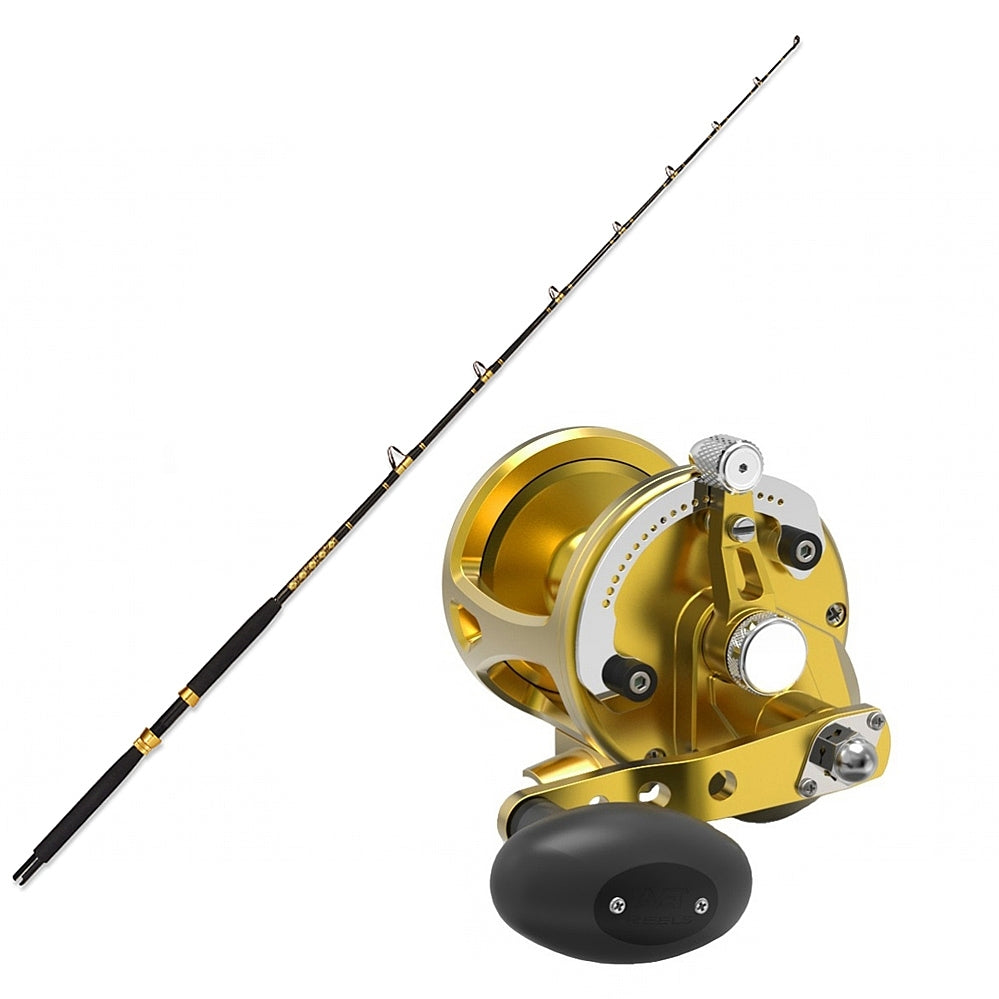 AVET/CHAOS, Avet LX G2 6.0 Gold Right Hand with CHAOS KC 20-40 7'0" Composite Gold Trolling-Conventional Combo