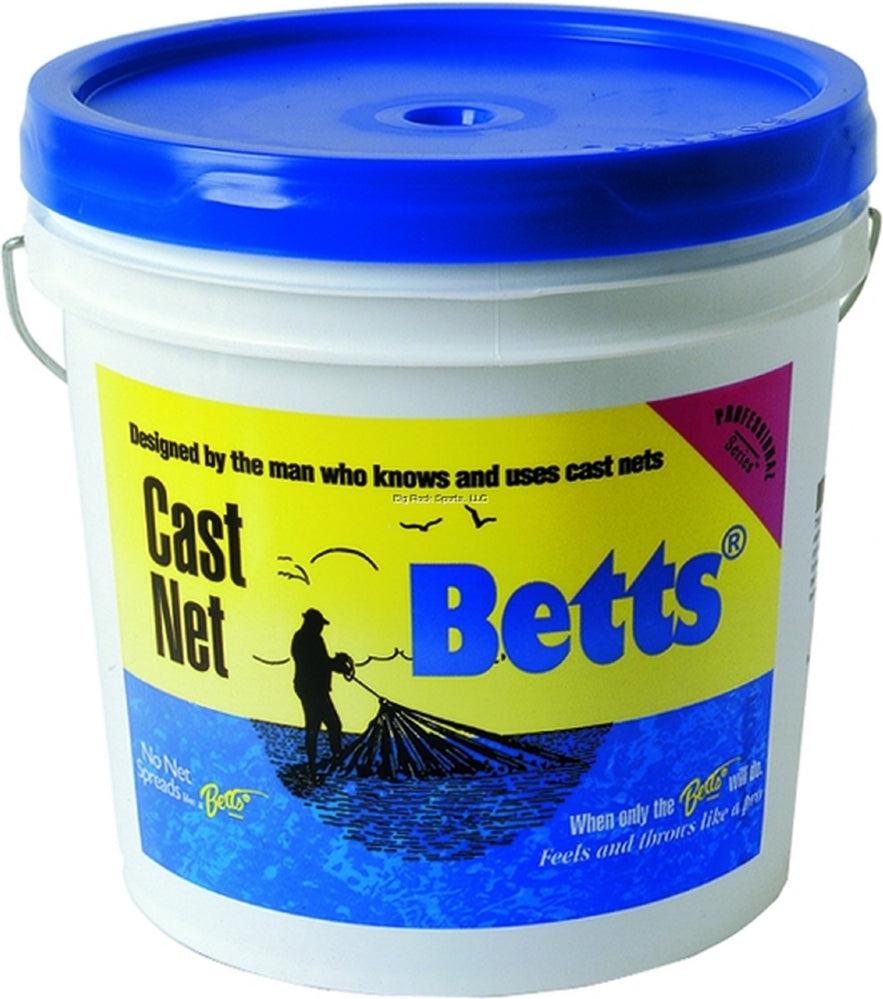 BETTS TACKLE, Betts Mullet Cast Net, Mono 10' 1" Mesh 1.2Lb Lead per Ft Bucket - 18-10