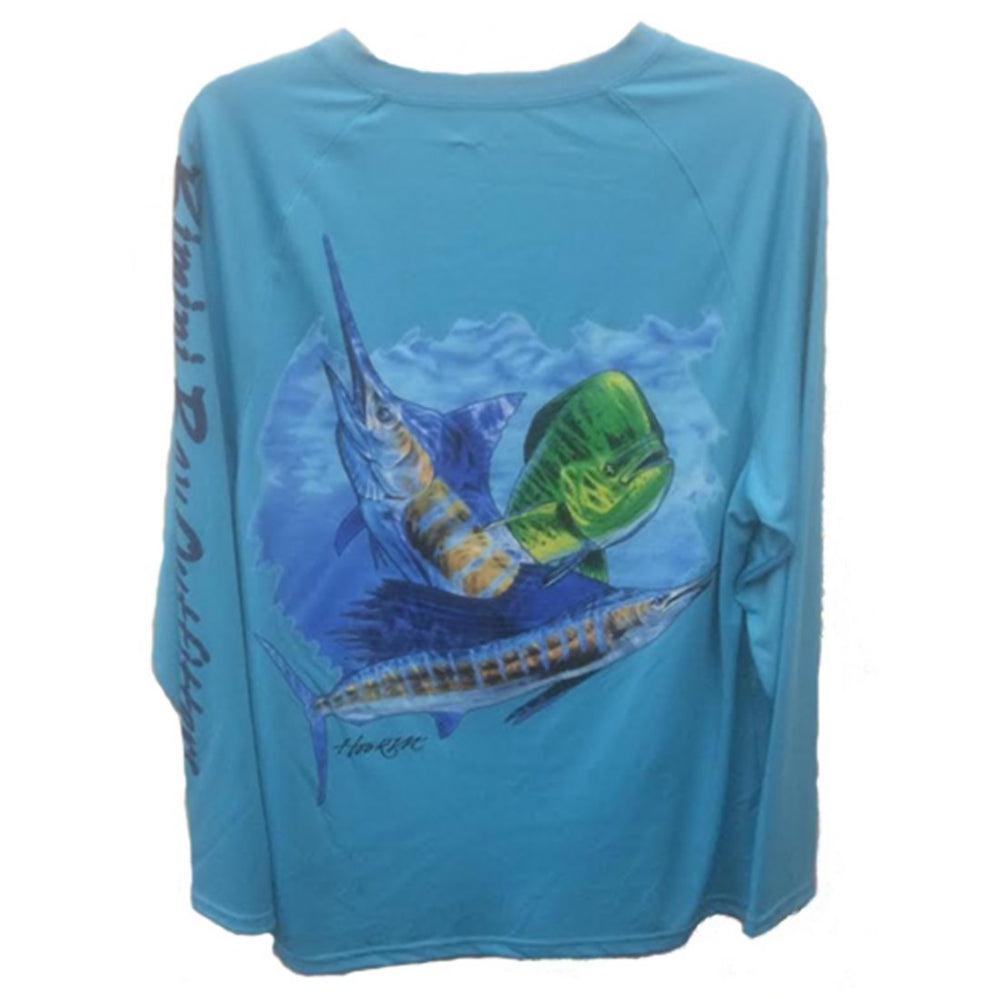 BIMINI BAY, Bimini Bay Outfitters Men's Hook'M Performance Graphic Long Sleeve Shirt