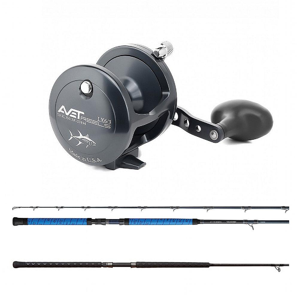 AVET/DAIWA, Buy Avet LX 6-3 2 Speed Gunmetal Casting Reel with Mono or Braid and Get a Daiwa 8'10" Proteus or Shimano Teramar 9' rod for $99