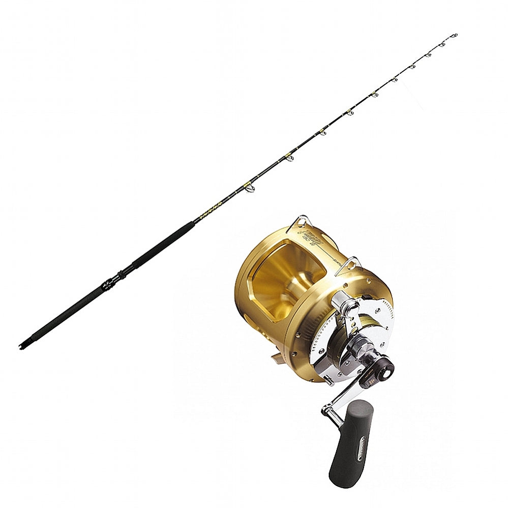 SHIMANO/CHAOS, Buy Shimano TIAGRA 30WLRSA TROLLING 2 SPD, Get 25% off CHAOS Planer 30-60 8FT Black-Gold Combo