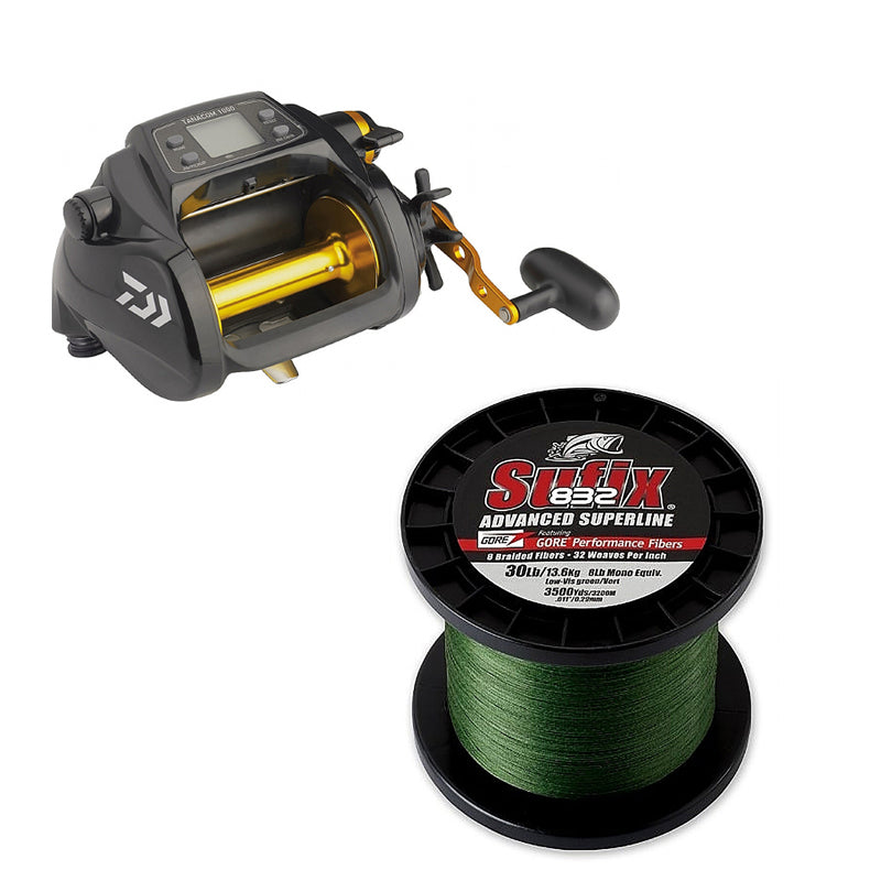 DAIWA/SPIDERWIRE, Daiwa Tanacom 1000 Reel Spooled with FREE SUFIX 832 Braid 1200yds Combo