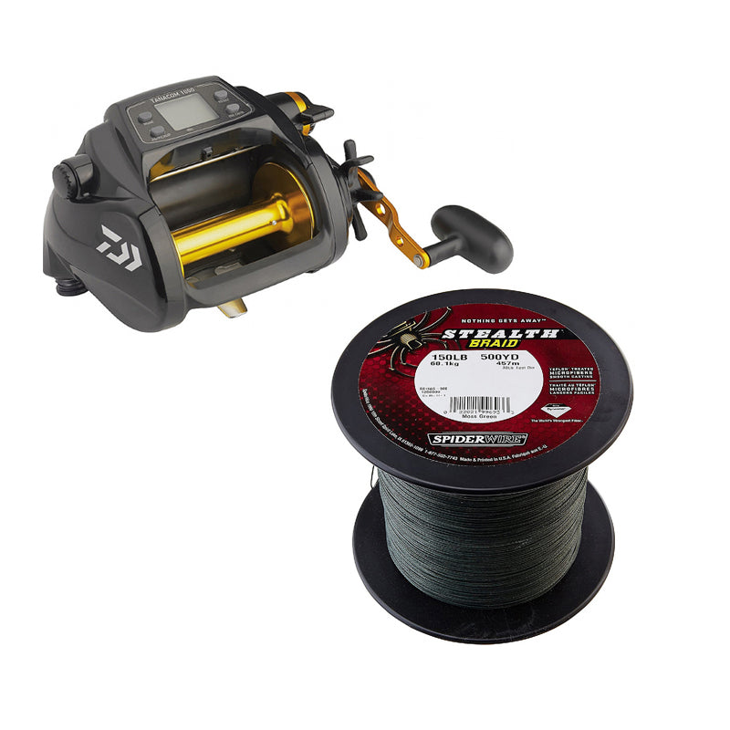 DAIWA/SPIDERWIRE, Daiwa Tanacom 1000 Reel Spooled with FREE Spiderwire Stealth Braid 1500yds Combo