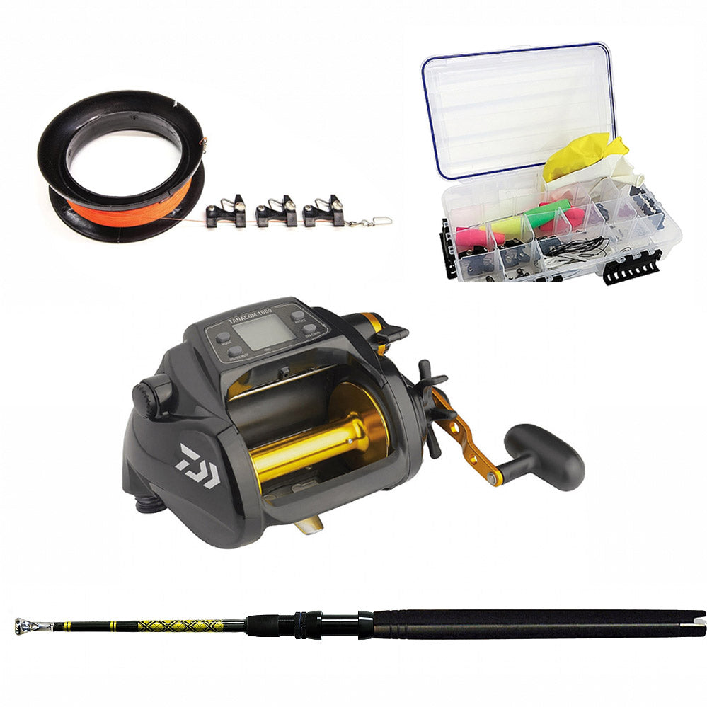 DAIWA/CHAOS, Daiwa Tanacom 1000 with CHAOS Kite Rod 32" with Winthrop Top with Tigress Kite Line Assembly and Tigress Kite Assembly Box