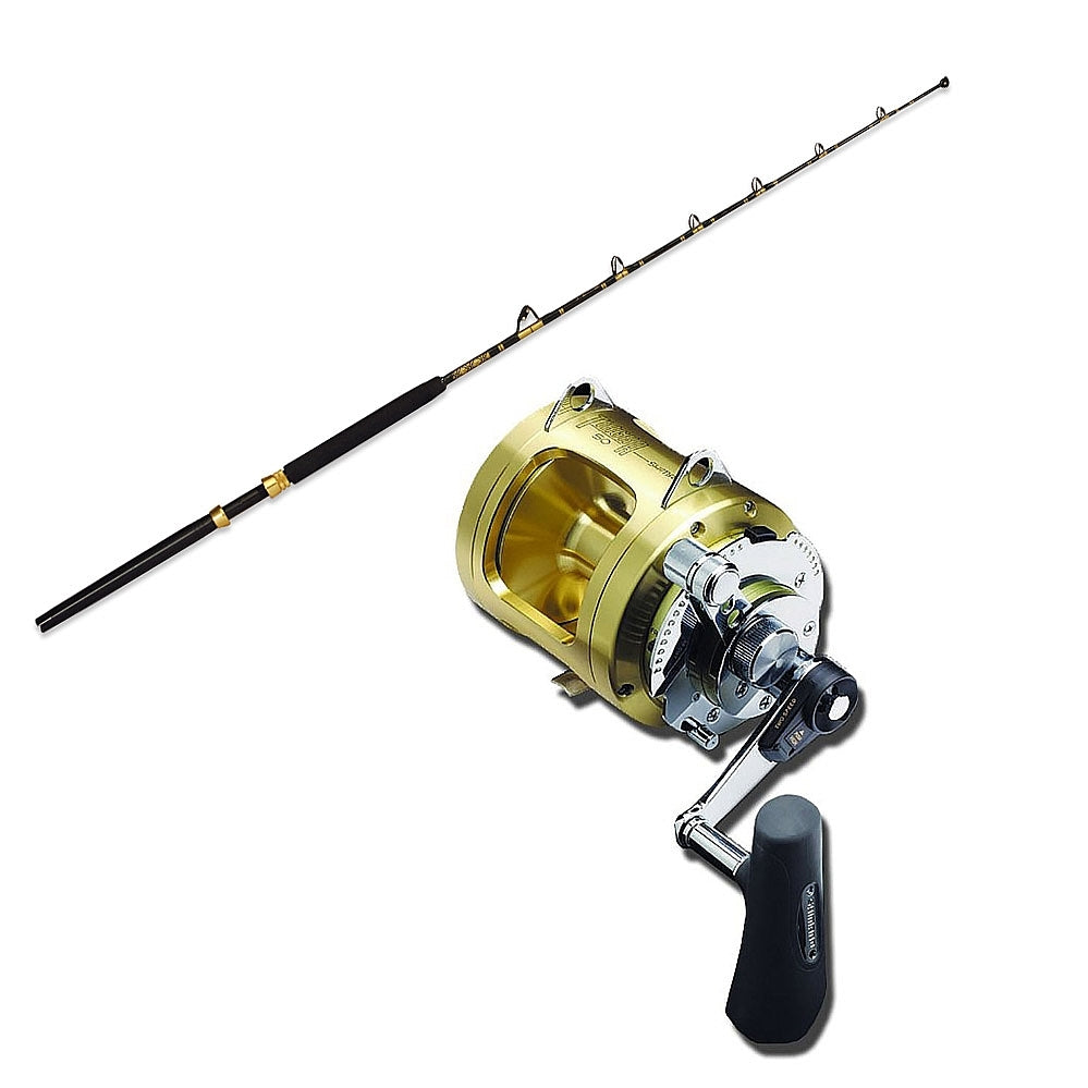 SHIMANO/CHAOS, ECA 50-100 6' Slick Butt CHAOS Gold With Reels Conventional & Trolling Combo