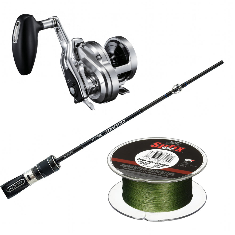 SHIMANO/SHIMANO/SUFIX, SHIMANO Game Type J 5FT6IN Heavy with SHIMANO Ocea Jigger 4000HG and SUFIX 832 BRAID 600 Yds Combo