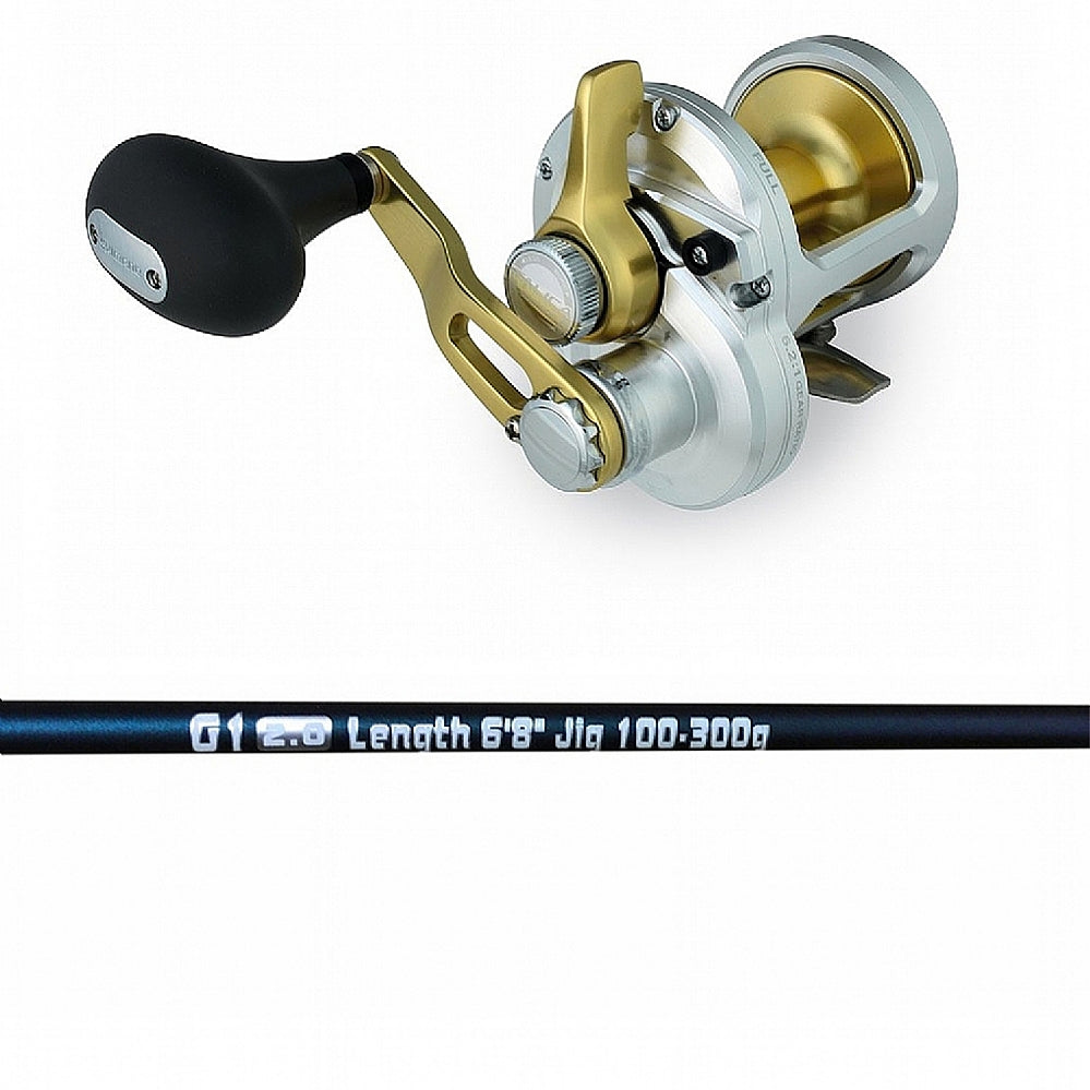 SHIMANO/TEMPLE REEF, Shimano TALICA 8 LD Reel Spooled with Braid and Temple Reef Gravitate 3.0 Rod 150G